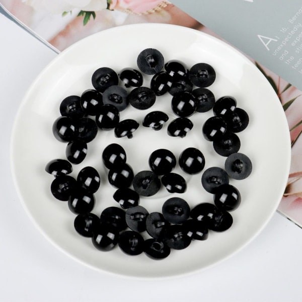 50 kpl Mustat Turvallisuus Silmät Nuket Tarvikkeet 10MM 10mm 10mm