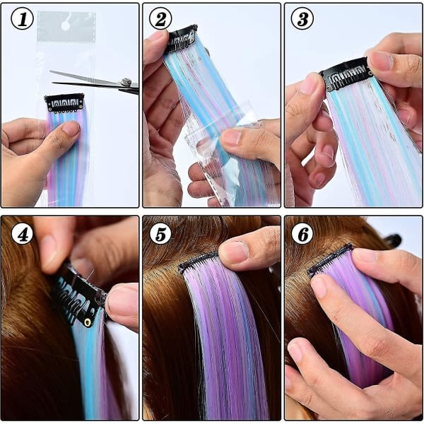 Kvinnors hårförlängning 20 tums blandet farve rakt hårfarve 1 20 stykker