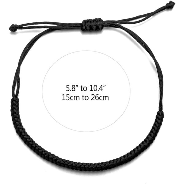 Handgjorda buddhistiska strängarmband för kvinnor, män, pojkar och flickor, tibetanskt justerbart vävt reparmband, rött och svart, 2 eller 6 st/ set