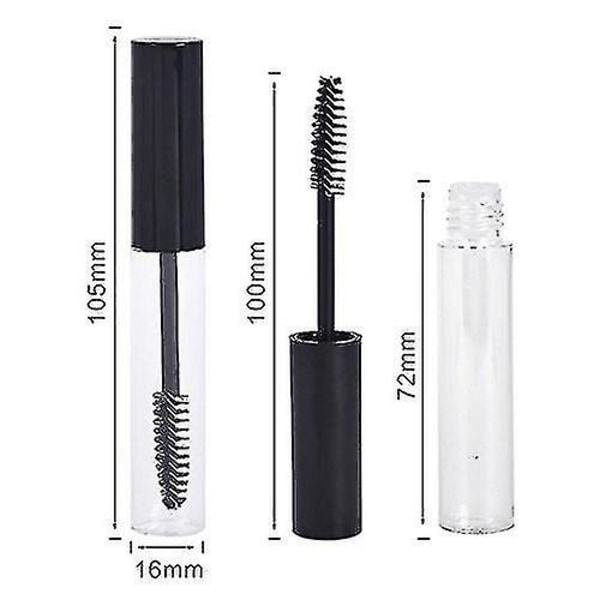 10 stk tomme øjenvipper mascara rør flaske væske plast beholder kosmetisk beholder med sort låg 10 ml-mxbc