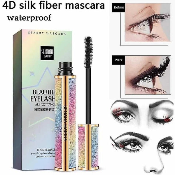 4d Silk Fiber Lashes Tjock förlängande Mascara