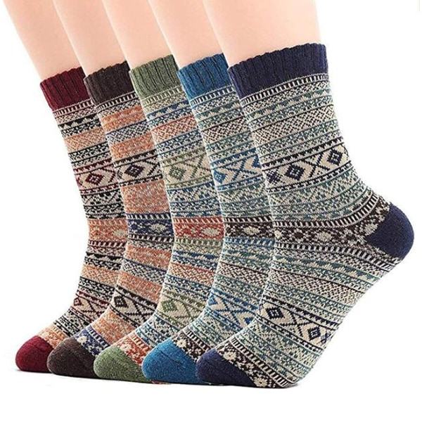 5 par nordiska termiska strumpor för män Vinter Varm Tjock Walking Hike Chuncky Sock A