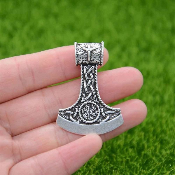 Slaavilainen Perun Kirves Kolovrat Riippuva Riimu Riimu ALGIZ Talismani Pagan Skandinaavinen Viikinki Kaulakoru Amuletti Metalli Ketju Pronssi