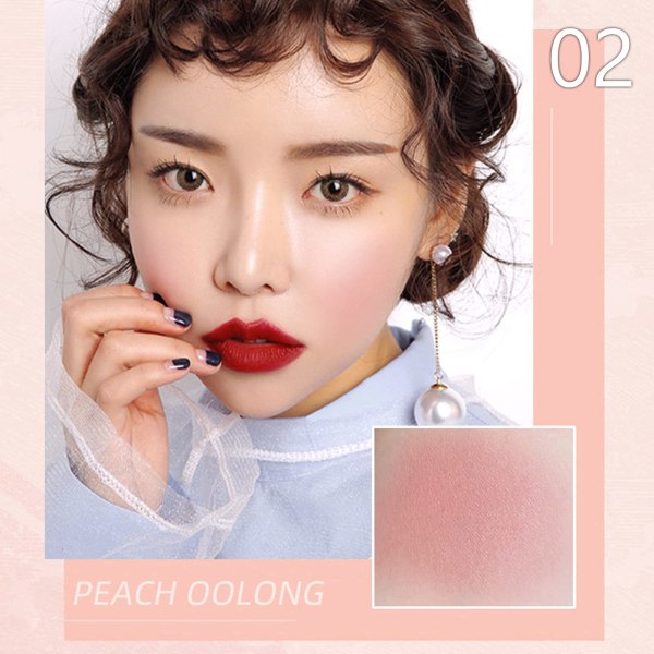 Blush til kinder, 3 i 1 farve Matt Face Blush Make Up Powder