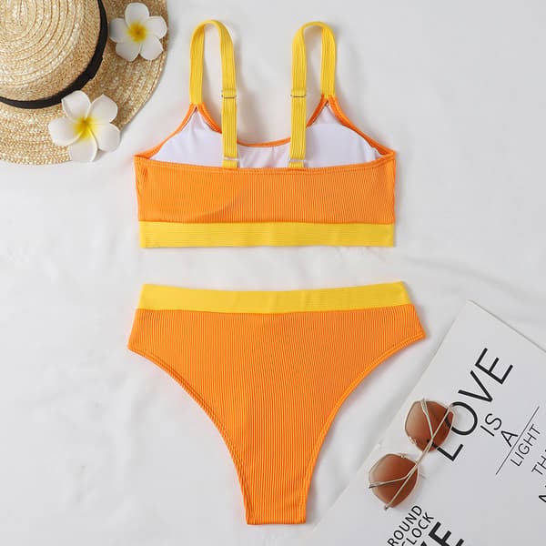 Dam Vadderad Bikini Set Baddräkt Sommar Strandkläder Orange L L Orange
