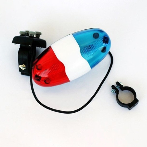 6 LED 4-Tons Cykelklokke Polilys Elektronisk Horn Sirene Ki