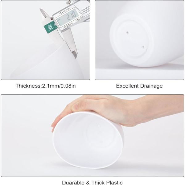 Plastblomkruka med fat, 11,5 cm, för utomhusväxter, plantskola, balkong, kontor, utomhusbruk