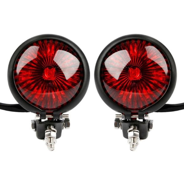 2x Røde 12v LED Sorte Cafe Racer Stil Stop Baglygter Motorcykel Brems Baglygte Baglygter Til Chop