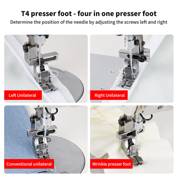1 stk Industriell symaskin trykkfot T-4 for søm A onesize
