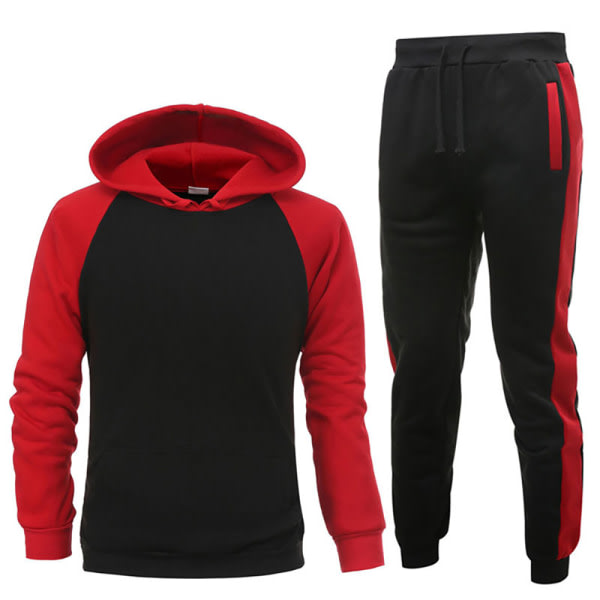 Miesten treenipuku Hupparit Housut Jogging Track Sports Suit Set Tummansininen 2XL zdq