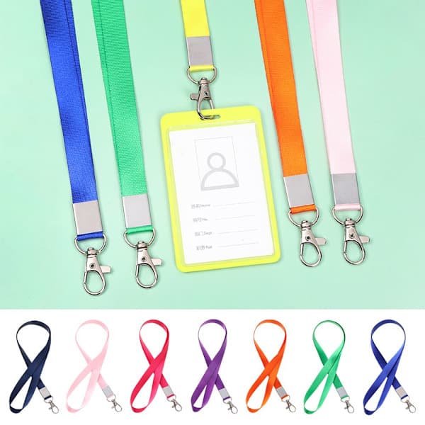 2 stk. Halskæde Lanyard ID-kortholder SORT - høj kvalitet h Sort-tfrf