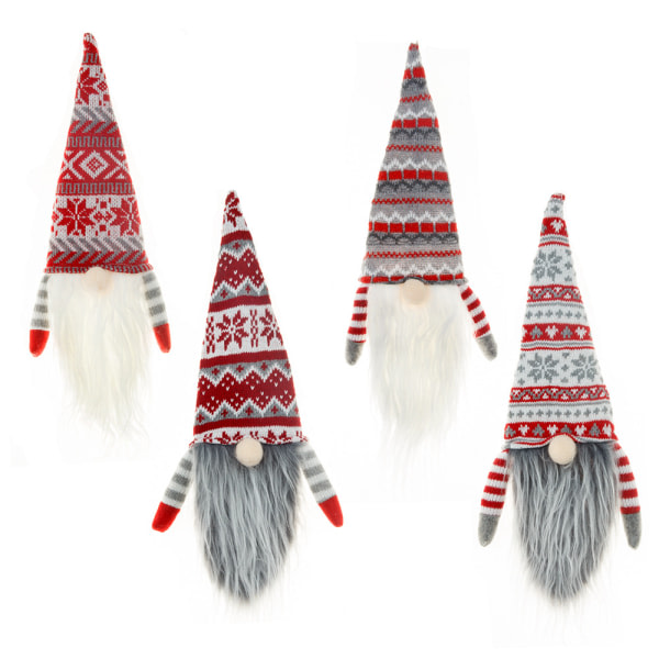 1-delad jul-europeisk og amerikansk stickad ull Ansiktslös hattöverdrag for ældre skäggiga (stil 2)