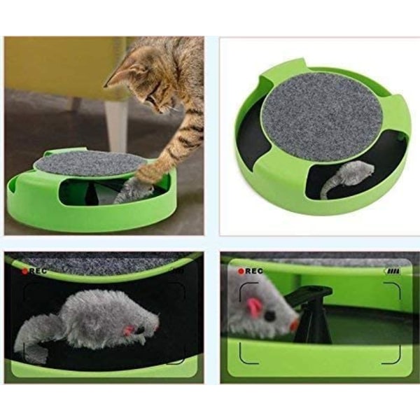 Catching Mouse Action Cat Toy med Spinning Chasing Toy