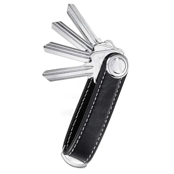 Nøgleorganisator Nøgleholder i læder Nøglering Sort sort_tfrf