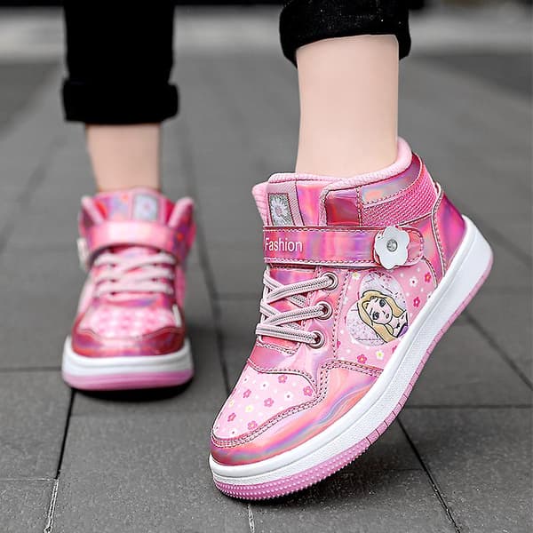 Barnskor Tecknade Sneakers Mode Plattor För Flickor Fr2107 Rosa Pink 36