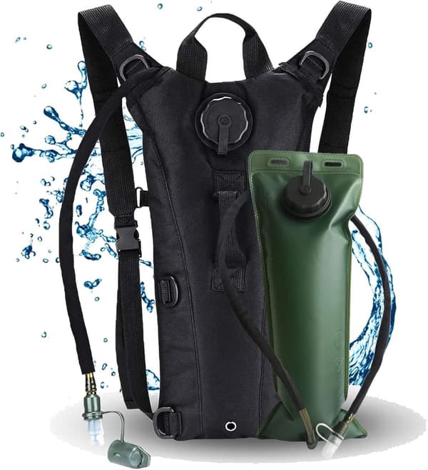 3L Hydreringsrygsæk, Letvægts Vandtæt Polyester Med Bideventil, Til Vandring, Cykling Og Løb, Sort, 24x3x46cm