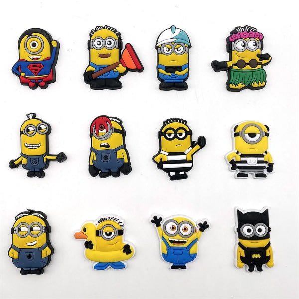12st Minions Despicable Me Skoberlocker För Träskor Sandaler Croc Skor Gör-det-själv dekoration Tillbehör För Barn Pojke Tjej null none
