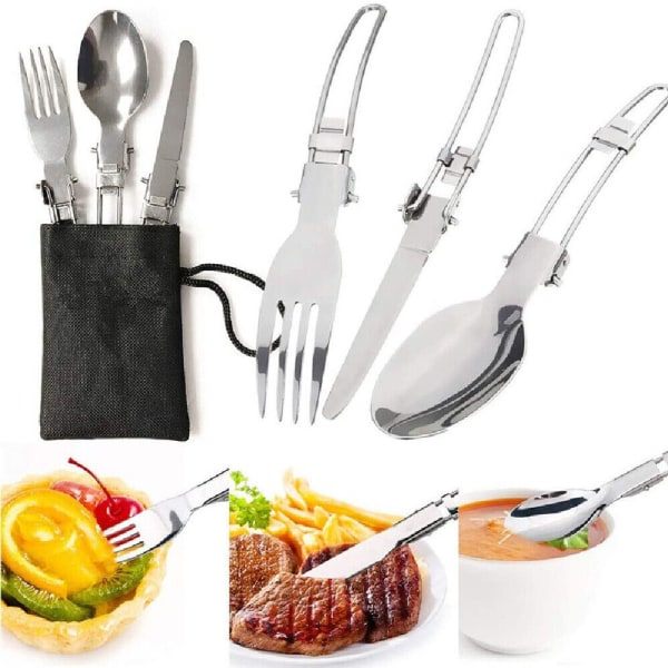 13-delt camping køkkensæt, sammenklappeligt, til udendørs vandring, picnic, mess kit, gryder, pande, C