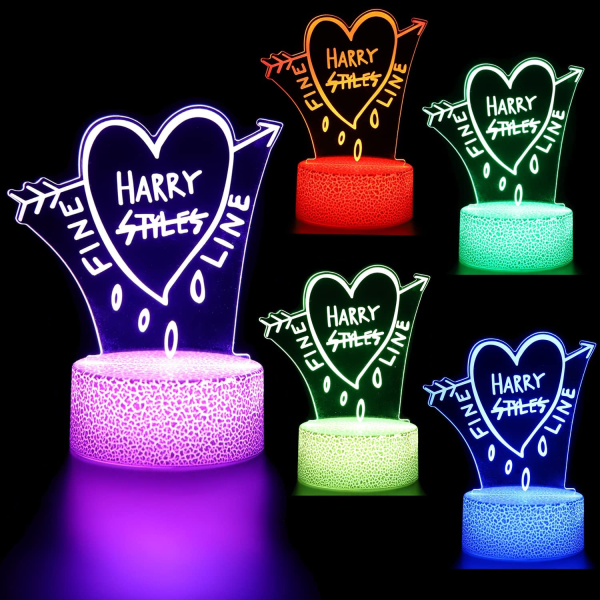 3D Harry & Styles Natlys Illusion LED-lampe med fjernbetjening