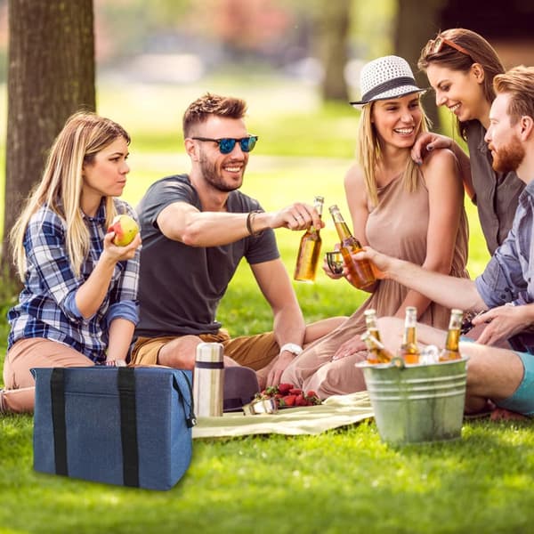 Sammenleggbar kjølebag - 15L - Multifunksjonell isolert PEVA - Handlepose - Isolasjonsveske - for grilling, ...