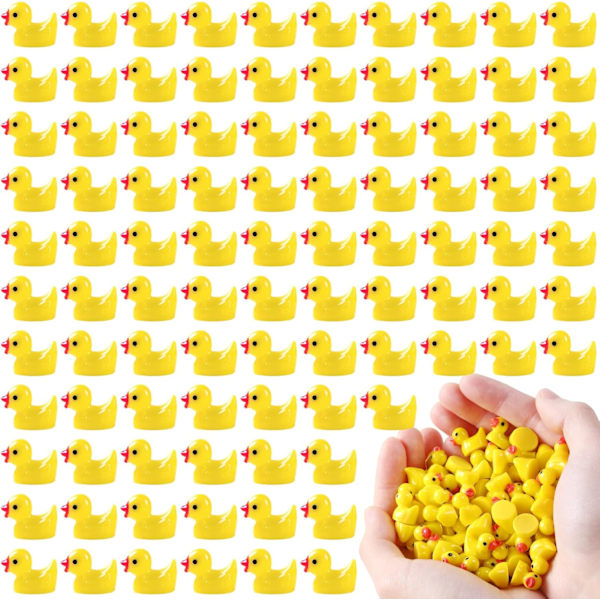 120 stk Mini Ænder, Små Ænder i Resin, Små Plastikænder, Store Ænder til Akvarium, Dukkehus, Fortryllet Have, Landskabsdekoration Style 2