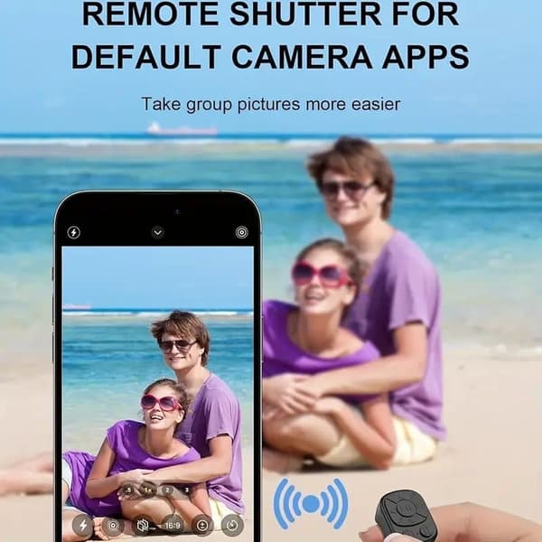 Bluetooth Fjernkontroll – Trådløs Sidevender & Fjernutløser for iPhone, Android & Nettbrett_TF_TF Blå