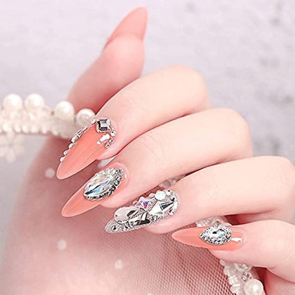 CDQ 3D luksuriøse nail art strass og berlocker store kristaller shape3