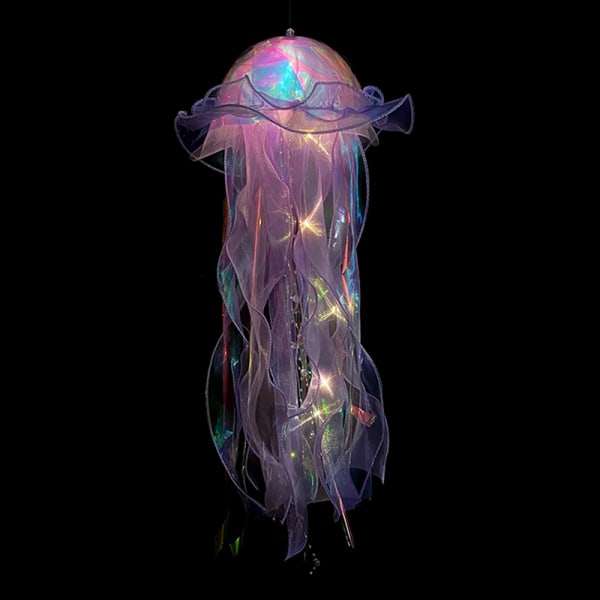 CDQ Färg DIY Jellyfish Lamp Lykta Jellyfish Light Lantern Lila