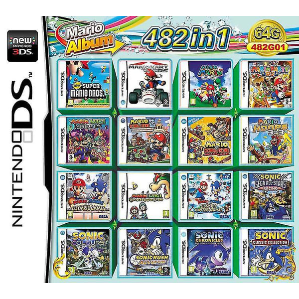 482 in 1 album videospelskort patron konsolkort för Nintendo Ds 3ds 2ds Nds Ndsl Ndsi
