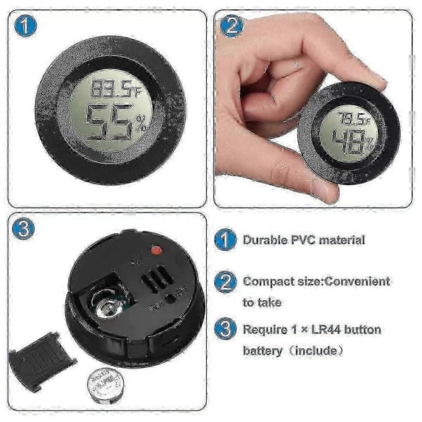 10-pack Mini Hygrometer Termometer Digital LCD-skärm För Växthus Barnrum Reptil Inkubator_tfrf