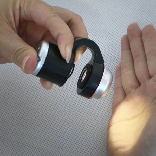 30x zoom LED-mikroskop forstørrelsesglas Clip-on mobiltelefon videnskab legetøj 1 stk sort