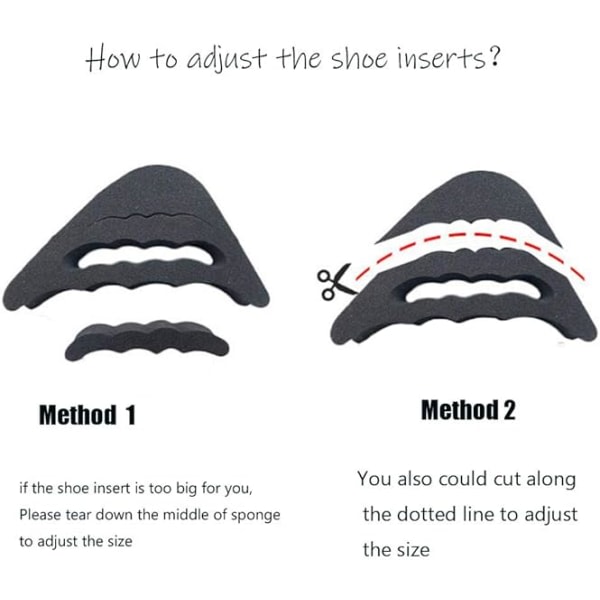 Shoe Filler Innersula Unisex Skoinsatser For att få store skor att pass 2 Pa