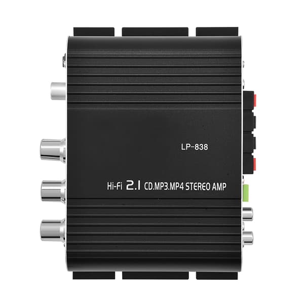 Mini HiFi 2.1 Stereo Bas Auto Bil Hjemme Lydforstærker Digital Forstærker Sort