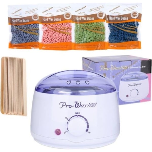 Wax Warmer Professional Kit 500ml, Wax Warmer för vaxning av hårborttagning, 20 st vaxspadar, 4 pack hårdvaxbönor