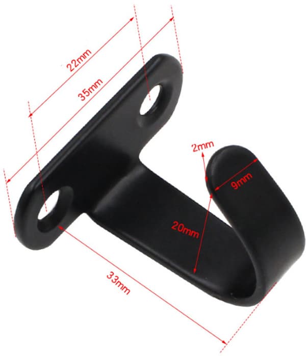 Stainless Steel Clothes Hook - 12 Pieces - Under Shelf - Ceiling Hook Mount - Key Hook - Wall Hook - For Bathroom Kitchen Cabinet - Black - Hooks