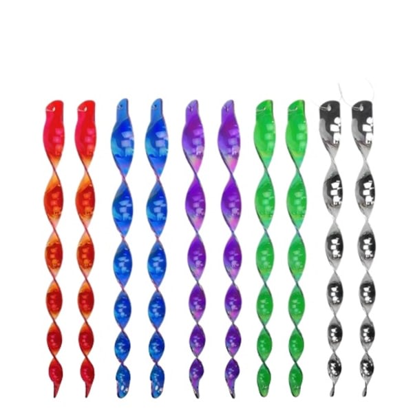 CDQ Reflekterande spiraler / fågelskrämmor 10-pack Flerfärgad 30 cm Flerfärgad 30 cmCDQ