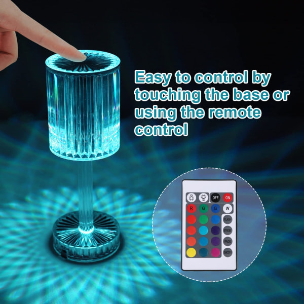 CDQ Kristall bordlampe - LED Diamond bordlampe med 16 farver