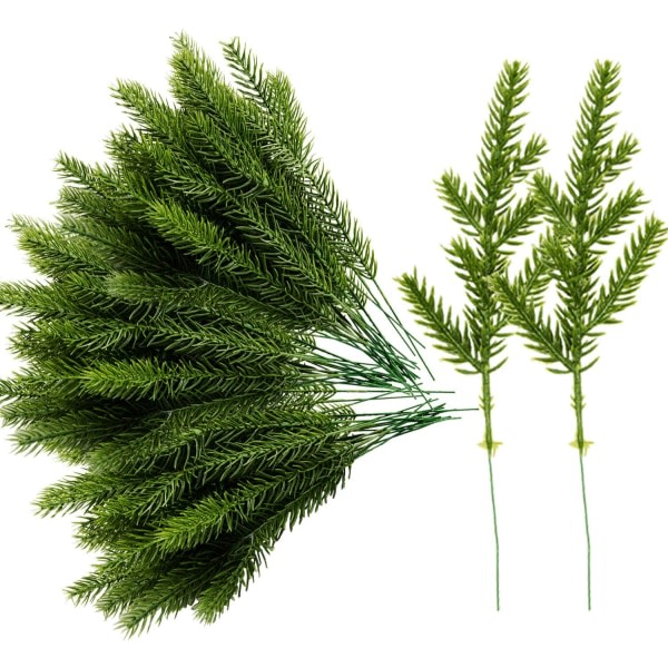 CDQ 100 konstgjorda tallbarr kvistkrans - 6,7x2,0 tum grønn pla