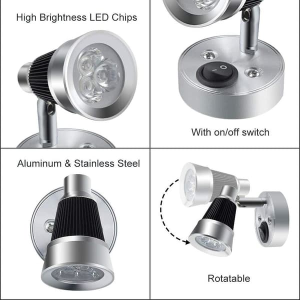 Dimmable Bedside Lamp with Touch and USB Charging Port, Interior Lighting for Vehicle and Home (2-Pack)