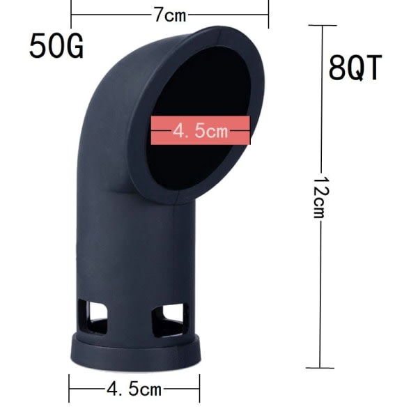 Silikone dampudledning, Instant Pot/XL trykkoger tilbehør, Alle Quart-størrelser, Gadget til køkken/autocamper (sort)