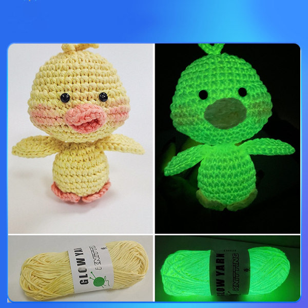 Glow Wool Mjuk 50m/Rull Nytt Glow In The Dark Mørkegrønt broderigarn Mörkgröna