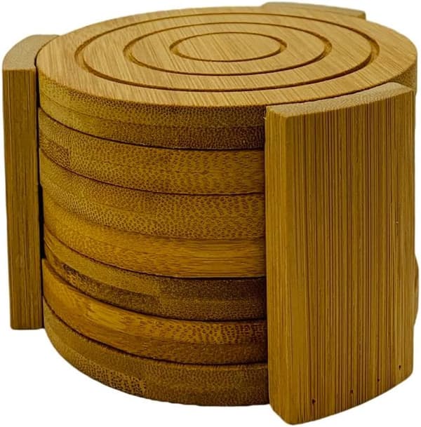 Coaster Set - Diameter - 10 - cm - with - Stand - Simplicity - Temperature Resistance - Light - Household Coffee - 6 - Pieces