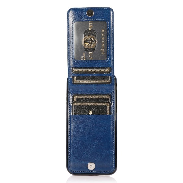 För Iphone 7 / 8 / Se (2020) / Se (2022) Korthållare Phone case Kickstand Pu Läder + Tpu cover Mörkblå
