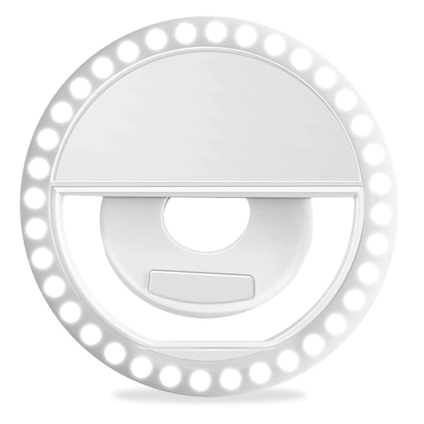 Selfie Ring Light Opladningsbar bærebar Clip-on Fill Light