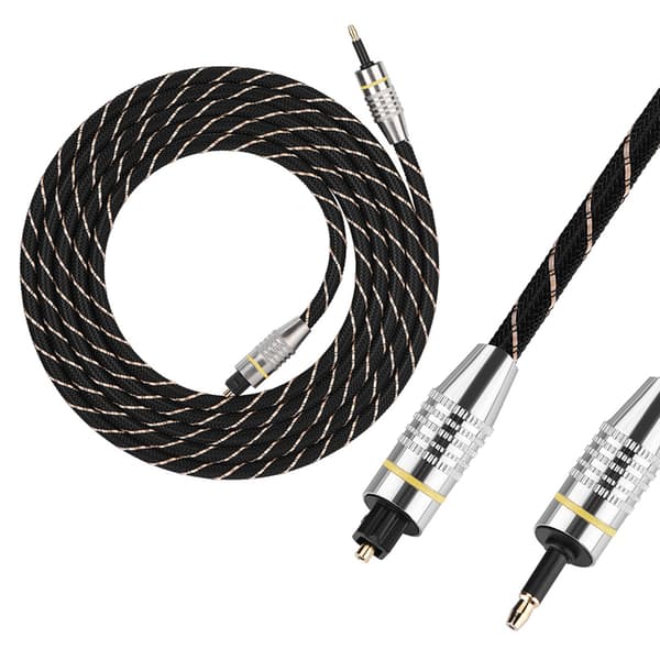 Toslink til Mini Plug 3,5 mm optisk fiber digital lydkabel SPDIF forgyldt stik 2m