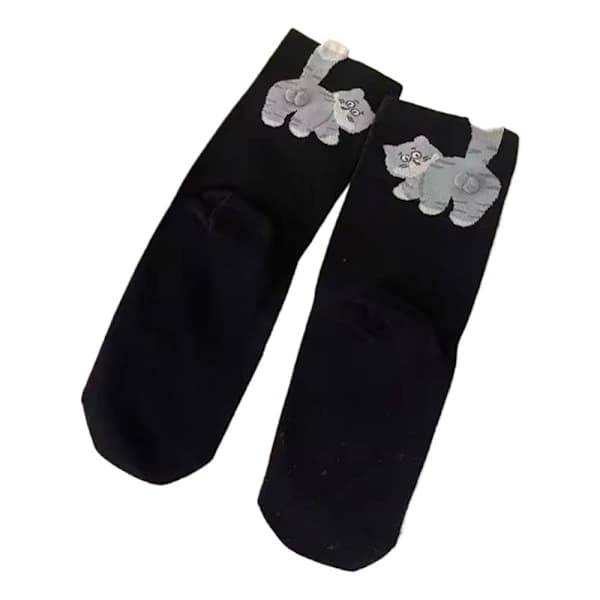 Efterår Nye Damestrømper – Søde & Trendy Sorte, 1 Par Sort 1 par Black 1pair