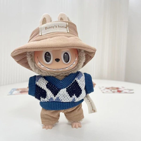 17 cm Sødt Mini Plysdukke Tøj Outfit Tilbehør Til Korea Kpop Exo Labubu Idol Dukker Trøje Hættetrøje Tøj DIY Børn Gave 24 24 fit 17cm Labubu Doll