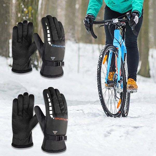 Vinterhanskat Touch Cold Vattentäta Motorcykel Cykelhandskar Ut Röd ONESIZE