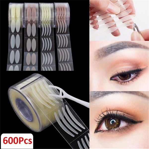 600 stk/300 par Usynlig Fiber Dobbel Øyelokktape nude nude Samll