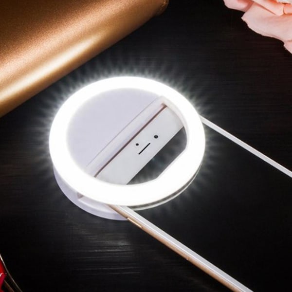 Selfie Ring Light Opplastingsbar bærebar Clip-on Fill Light